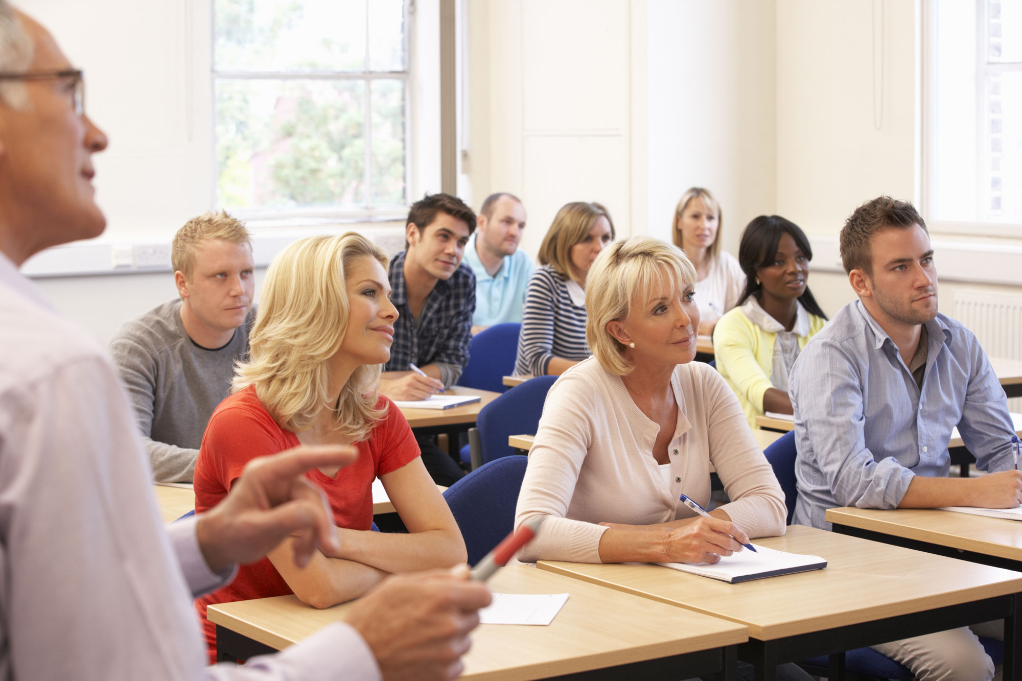 Group of adult learners in class